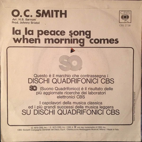 OC Smith - La La Peace Song | CBS (CBS 2738) - 2