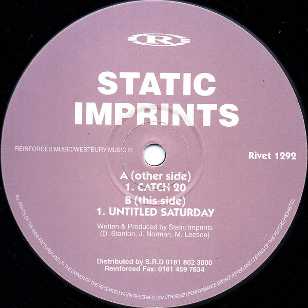 Static Imprints - Catch 20 / Untitled Saturday | Reinforced Records (RIVET  1292)