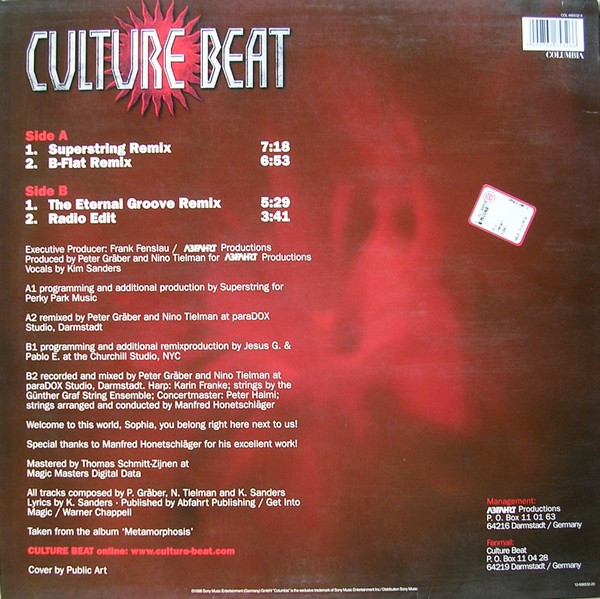 Culture Beat - You Belong | Columbia (COL 666532 6)