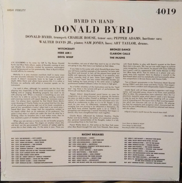 Donald Byrd - Byrd In Hand | Rat Pack Records (BLP 4019) - 2