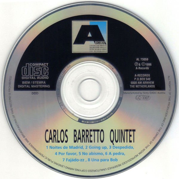 Carlos Barretto Quintet - Going Up | A Records (AL 73059) - 2