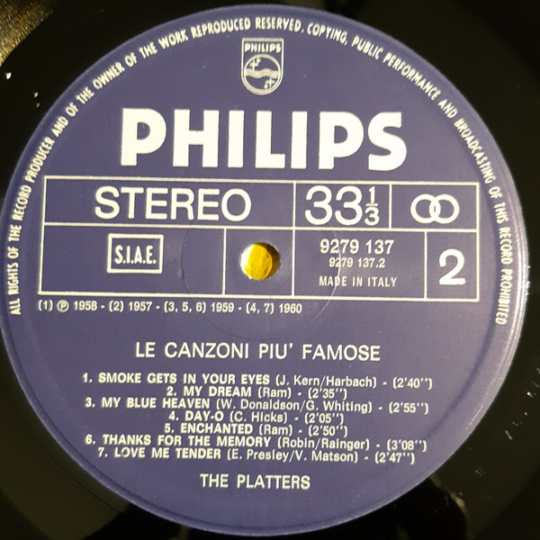 The Platters - Le Canzoni Più Famose | Philips (9279 137) - 3 The Platters - Le Canzoni Più Famose | Philips (9279 137) - 3