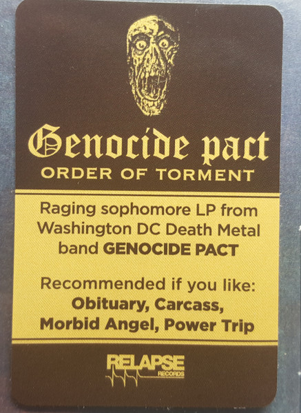 Genocide Pact - Order Of Torment | Relapse Records (RR7393) - 4 Genocide Pact - Order Of Torment | Relapse Records (RR7393) - 4
