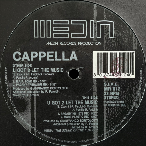 Cappella - U Got 2 Let The Music | Media Records (MR 612) - 4