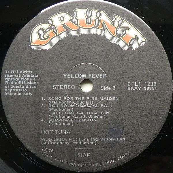 Hot Tuna - Yellow Fever | Grunt (BFL1-1238) - main
