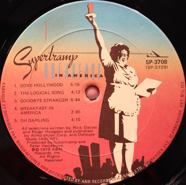 Supertramp - Breakfast In America | A&M Records (SP-3708) - 2