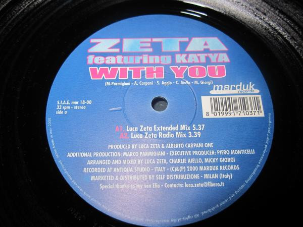 Luca Zeta Featuring Katya - With You | Marduk Records (MAR 18-00) - main Luca Zeta Featuring Katya - With You | Marduk Records (MAR 18-00) - main
