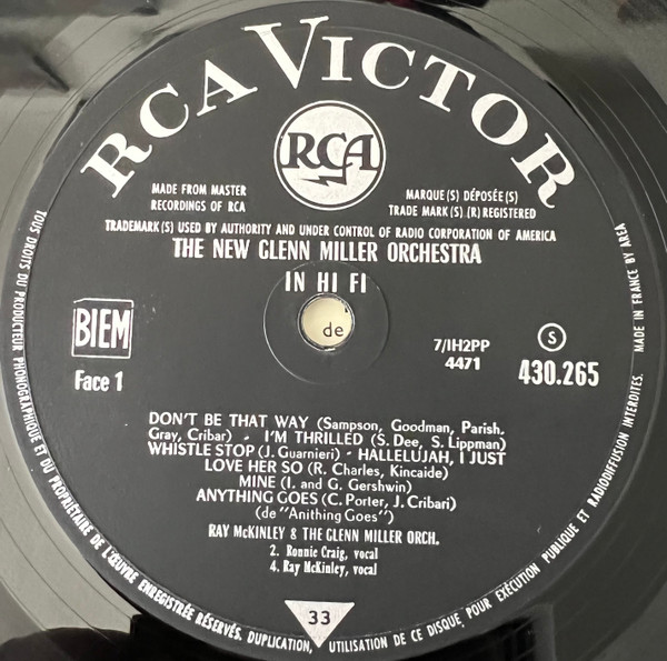 The New Glenn Miller Orchestra Directed By Ray McKinley - The New Glenn Miller Orchestra In Hi Fi | RCA (430-265) - 3 The New Glenn Miller Orchestra Directed By Ray McKinley - The New Glenn Miller Orchestra In Hi Fi | RCA (430-265) - 3