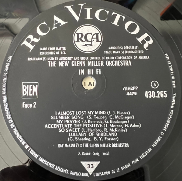 The New Glenn Miller Orchestra Directed By Ray McKinley - The New Glenn Miller Orchestra In Hi Fi | RCA (430-265) - 4 The New Glenn Miller Orchestra Directed By Ray McKinley - The New Glenn Miller Orchestra In Hi Fi | RCA (430-265) - 4