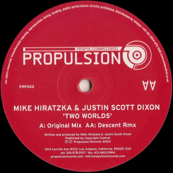 Mike Hiratzka & Justin Scott Dixon - Two Worlds | Propulsion Records (PRP002) - main