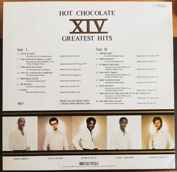 Hot Chocolate - XIV Greatest Hits | EMI Electrola (1C 074-60234) - 2 Hot Chocolate - XIV Greatest Hits | EMI Electrola (1C 074-60234) - 2