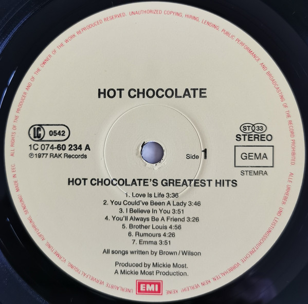 Hot Chocolate - XIV Greatest Hits | EMI Electrola (1C 074-60234) - 4 Hot Chocolate - XIV Greatest Hits | EMI Electrola (1C 074-60234) - 4