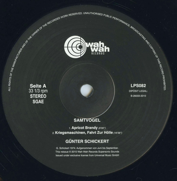 Günter Schickert - Samtvogel | Wah Wah Records (LPS082) - 3