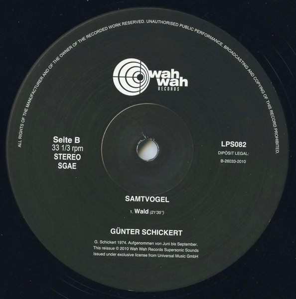 Günter Schickert - Samtvogel | Wah Wah Records (LPS082) - 4