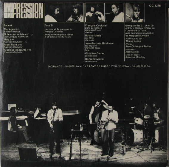 Jazz Impression - Le Vice Et La Paresse | Disques JAM (CG 1278) - 2 Jazz Impression - Le Vice Et La Paresse | Disques JAM (CG 1278) - 2