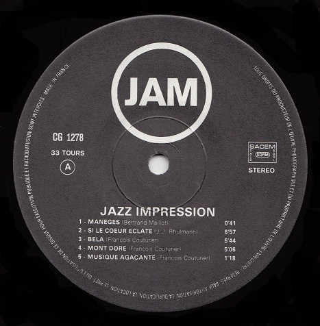 Jazz Impression - Le Vice Et La Paresse | Disques JAM (CG 1278) - 4 Jazz Impression - Le Vice Et La Paresse | Disques JAM (CG 1278) - 4