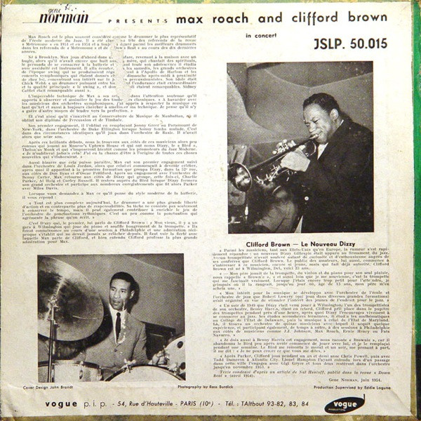 Gene Norman Presents Clifford Brown And Max Roach - In Concert | Vogue Productions (JSLP. 50.015) - 2 Gene Norman Presents Clifford Brown And Max Roach - In Concert | Vogue Productions (JSLP. 50.015) - 2