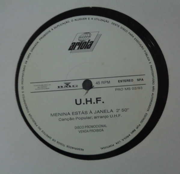 UHF - Menina Estás À Janela | Ariola (PRO MS 02/93)