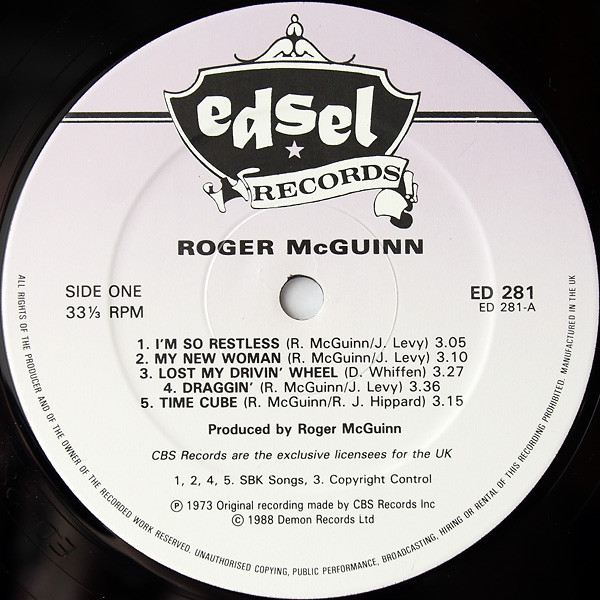 Roger McGuinn - Roger McGuinn | Edsel Records (ED 281) - 3