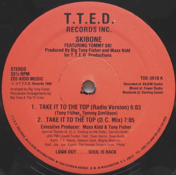 Skibone Featuring Tommy Ski - Take It To The Top | T.T.E.D. Records (TDE 3018) - main