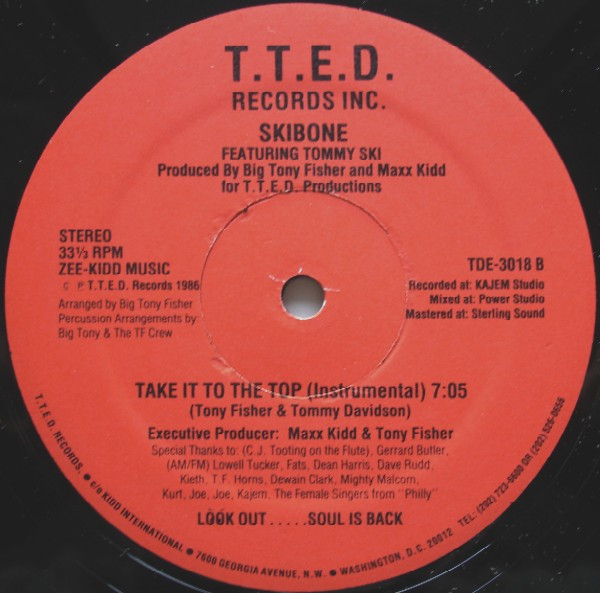 Skibone Featuring Tommy Ski - Take It To The Top | T.T.E.D. Records (TDE 3018) - 2