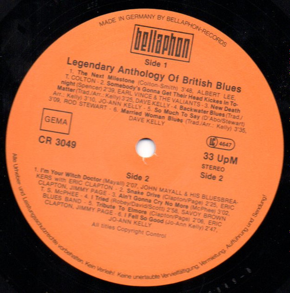 Various - Legendary Anthology Of British Blues | Charly Records (CR 3049) - 3