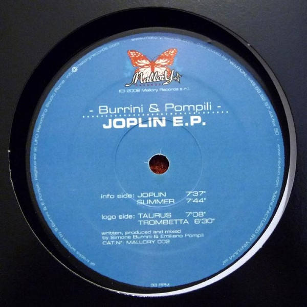 Burrini & Pompili - Joplin E.P. | Mallory Records (MALLORY 002) - main Burrini & Pompili - Joplin E.P. | Mallory Records (MALLORY 002) - main