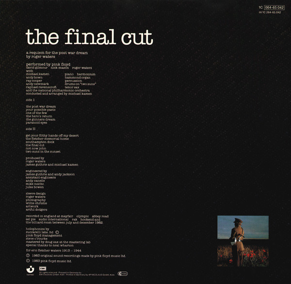 Pink Floyd - The Final Cut | Harvest (1C 064-65 042) - 3