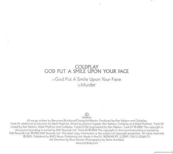 Coldplay - God Put A Smile Upon Your Face | Parlophone (7243 5 52568 2 9) - 3