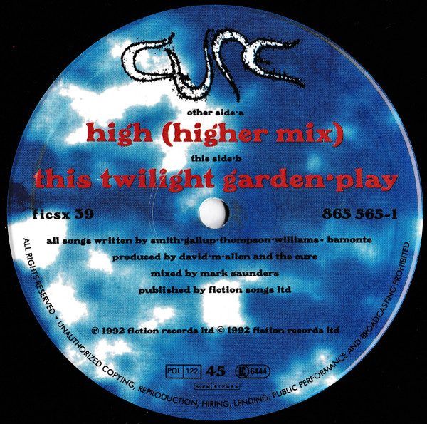 The Cure - High | Fiction Records (865 565-1) - 4