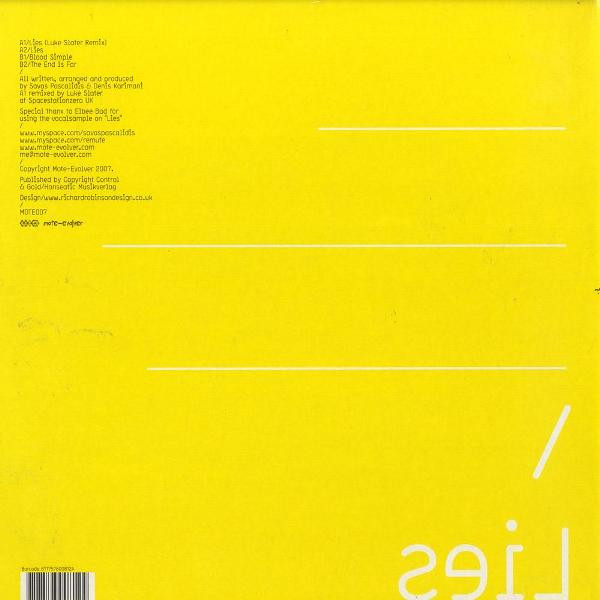 Savas Pascalidis & Remute - Lies | Mote-Evolver (MOTE007) - 2