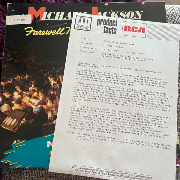 Michael Jackson - Farewell My Summer Love | Motown (ZL 72227) - main