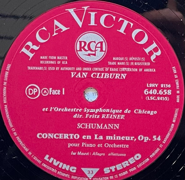Robert Schumann - Chicago Symphony Orchestra , Direction Fritz Reiner ● Piano Van Cliburn - Concerto En La Mineur | RCA Victor (640.658) - 3