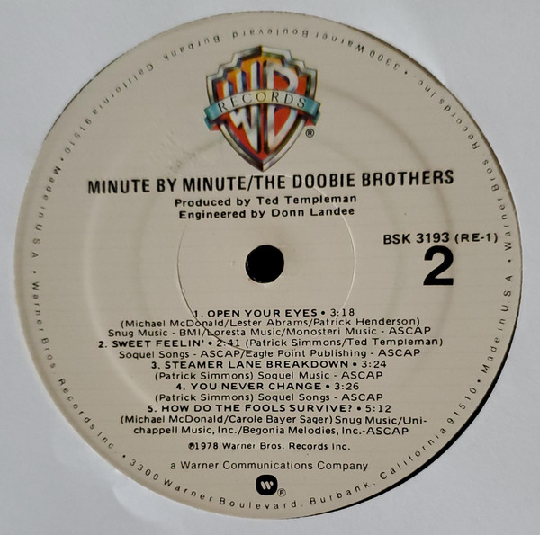 The Doobie Brothers - Minute By Minute | Warner Bros. Records (BSK 3193) - 4 The Doobie Brothers - Minute By Minute | Warner Bros. Records (BSK 3193) - 4