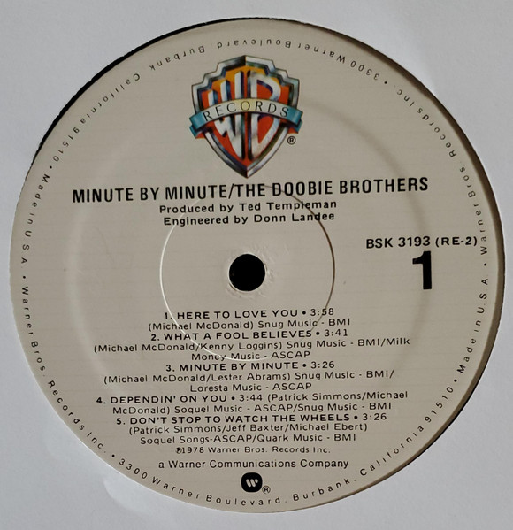 The Doobie Brothers - Minute By Minute | Warner Bros. Records (BSK 3193) - 3 The Doobie Brothers - Minute By Minute | Warner Bros. Records (BSK 3193) - 3