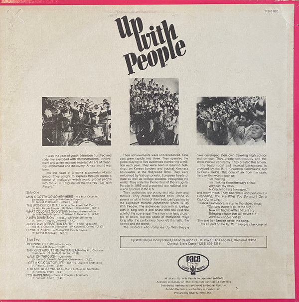 Up With People - Up With People | Pace Records (PS 6100) - 2