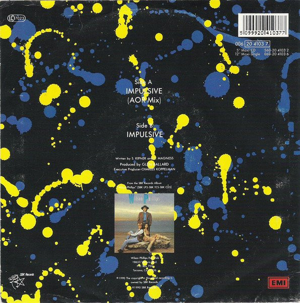 Wilson Phillips - Impulsive | SBK Records (006 20 4103 7) - 2 Wilson Phillips - Impulsive | SBK Records (006 20 4103 7) - 2