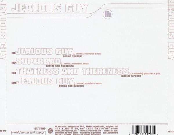 Lassigue Bendthaus - Jealous Guy | KK Records (KK 179) - 2
