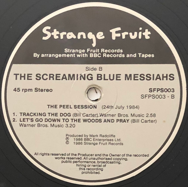The Screaming Blue Messiahs - The Peel Sessions | Strange Fruit (SFPS003) - 4