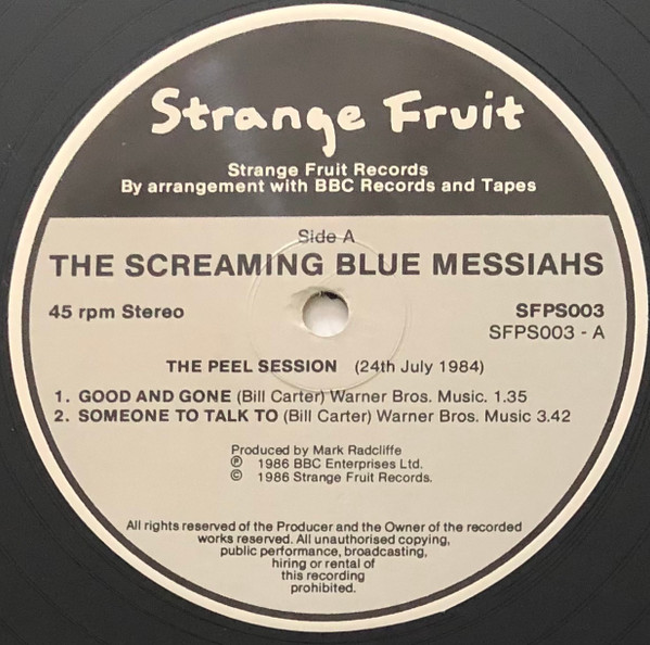 The Screaming Blue Messiahs - The Peel Sessions | Strange Fruit (SFPS003) - 3