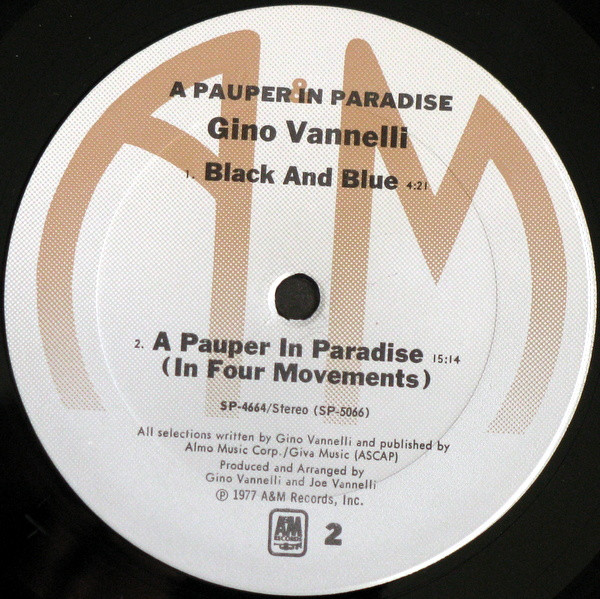 Gino Vannelli - A Pauper In Paradise | A&M Records (SP-4664) - 4 Gino Vannelli - A Pauper In Paradise | A&M Records (SP-4664) - 4