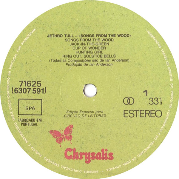 Jethro Tull - Songs From The Wood | Chrysalis (71625) - 2
