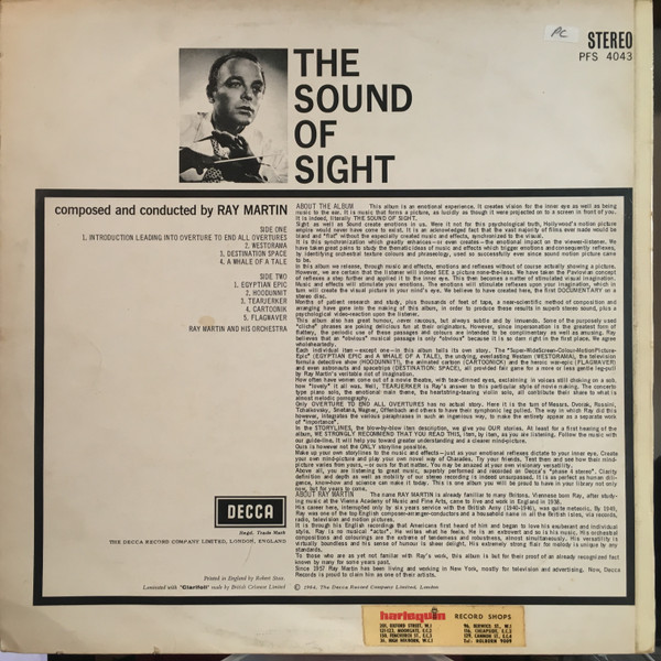 Ray Martin And His Orchestra - The Sound Of Sight | Decca (PFS 4043) - 2
