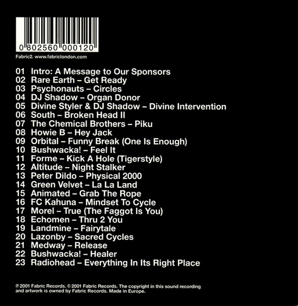 James Lavelle - FabricLive. 01 | Fabric (Fabric2) - 2 James Lavelle - FabricLive. 01 | Fabric (Fabric2) - 2