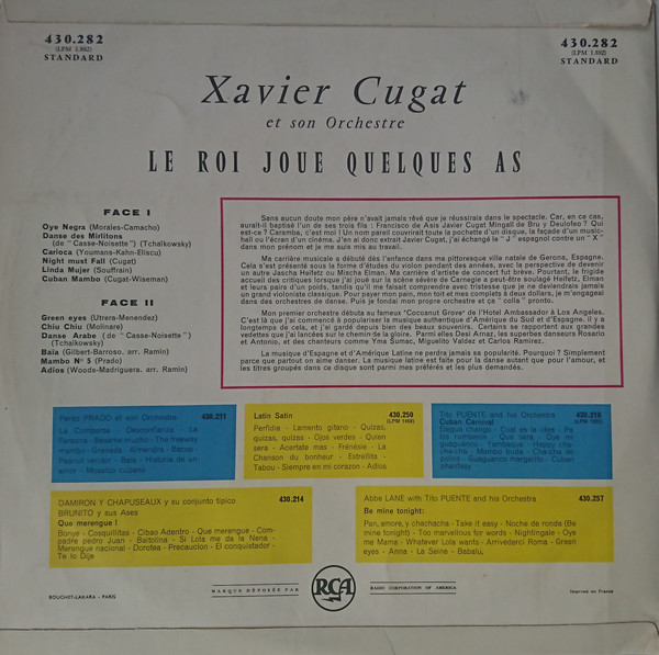 Xavier Cugat And His Orchestra - The King Plays Some Aces | RCA (430.282) - 2 Xavier Cugat And His Orchestra - The King Plays Some Aces | RCA (430.282) - 2