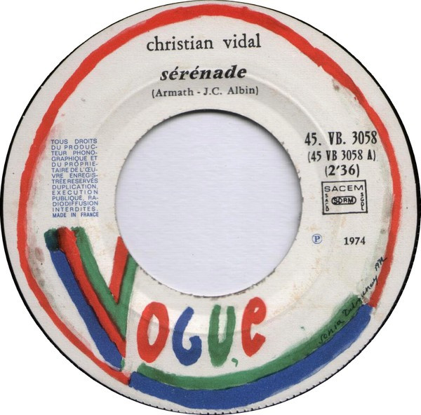 Christian Vidal - Sérénade | Vogue (45. VB. 3058) - 3