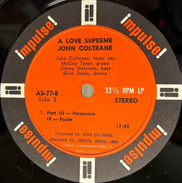 John Coltrane - A Love Supreme | Impulse! (A-77) - 4