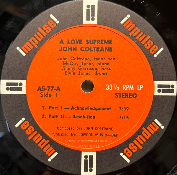 John Coltrane - A Love Supreme | Impulse! (A-77) - 3