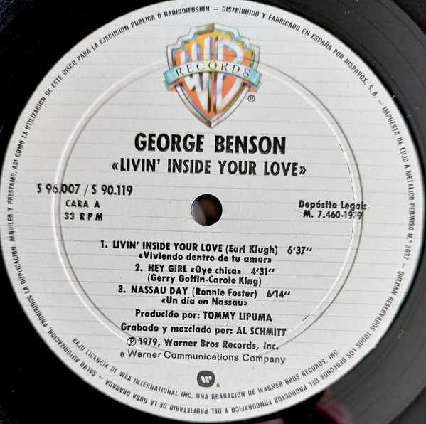 George Benson - Livin' Inside Your Love | Warner Bros. Records (S 96.007) - 3 George Benson - Livin' Inside Your Love | Warner Bros. Records (S 96.007) - 3