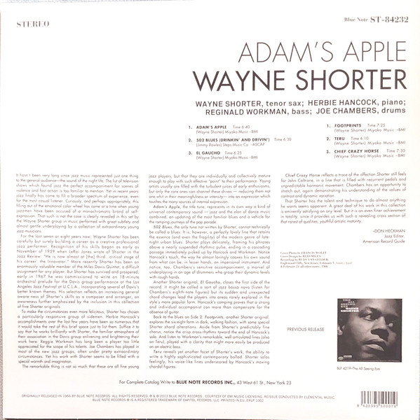 Wayne Shorter - Adam's Apple | Blue Note (ST-84232) - 2 Wayne Shorter - Adam's Apple | Blue Note (ST-84232) - 2